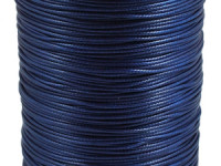 (ОПТ) Вощёный полиэстеровый шнур 03 "корейский" 0,5мм тёмно-синий (катушка 165м)