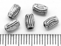 (ОПТ) Трубочка 22 с полосками 6*3,5*3,5мм античное серебро (литьё) (100шт.)