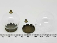 Пузырь стеклянный 18 Пузырь+сеттинг+шапочка с петлёй 32*30мм прозрачный и античная бронза (стекло и  Brass)