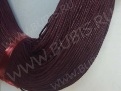 (СКИДКИ!!!) Вощёный х/б шнур 1мм бордовый (ок. 70м)