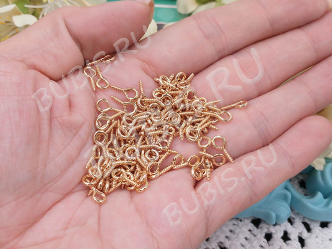 Штифт винтовой 14 толстый 10*5*1,3мм светлое розовое золото (Iron) (10шт.)