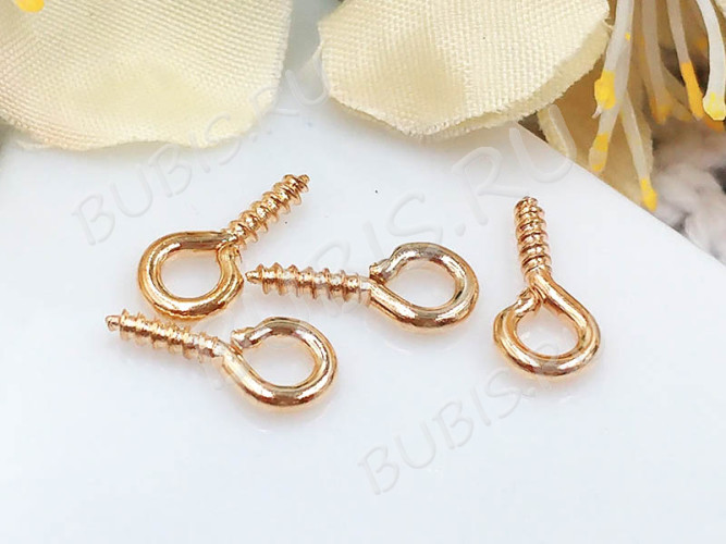 Штифт винтовой 14 толстый 10*5*1,3мм светлое розовое золото (Iron) (10шт.)