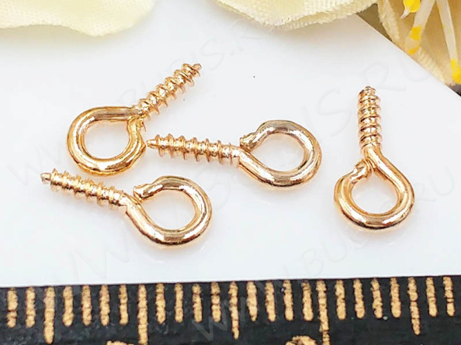 Штифт винтовой 14 толстый 10*5*1,3мм светлое розовое золото (Iron) (10шт.)