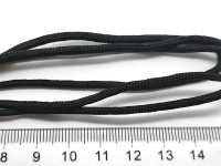 Шнур Паракорд 02 2мм чёрный (полиэстер+спандекс) (1м)