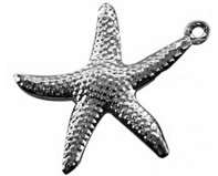 Подвеска акриловая Морская звезда 01 двусторонняя 15,5*12,5*2,3мм античное серебро непрозрачная (акрил)