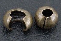 Обжимная бусина 02 разъёмная покрывная 4*2,7мм античная бронза (Brass) (10шт.)