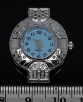 Заготовка для часов 128 29*24,5*7,3мм цвет платины+голубой (часы)