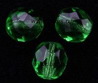 Округлые гранёные бусины 4мм зелёные прозрачные (стекло) (50шт.)