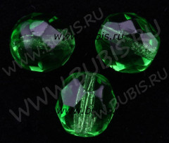 Округлые гранёные бусины 4мм зелёные прозрачные (стекло) (50шт.)