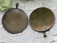Подвеска-сеттинг Круг 11 (сетинг 30мм) 37*30,5*1,4мм античная бронза (Brass)
