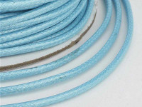 Вощёный полиэстеровый шнур "корейский" 2мм светло-голубой (1м)