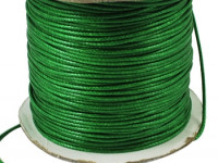 (ОПТ) Вощёный полиэстеровый шнур 03 "корейский" 0,5мм зелёный (катушка 165м)