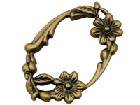 Декоративный элемент 021 ажурный Овал коннектор с цветочками 45*29*2,5мм античная бронза (Brass)