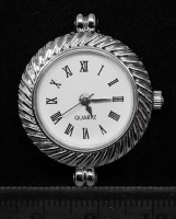Заготовка для часов 136 с римскими цифрами Округлая 32*28*7,6мм цвет платины+белый (часы)