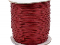 (ОПТ) Вощёный полиэстеровый шнур 03 "корейский" 0,5мм красный (катушка 165м)