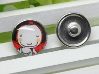 Кнопка для браслета Нуса (Noosa) 011 18мм Девочка с улыбкой (стекло и латунь)