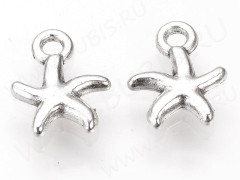 Подвеска Морская звезда 09 13*10*2,4мм античное серебро (литьё)