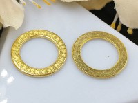 Кольцо декоративное 35 рамка с буквами 14,5*14,5*0,8мм золотистое (литьё)