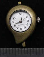 Заготовка для часов 116 Капля 30,5*23*7,6мм античная бронза+белый (часы)