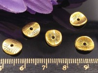 (СКИДКИ!!!) Рондели 048 волнистые 9,5*8,5*2,3мм античное золото (литьё) (10шт.)