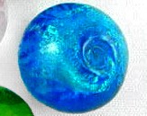 086 Простая округлая бусина 10мм т.голубая (венецианское стекло)