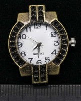 Заготовка для часов 117 28,5*25*7,2мм античная бронза+белый (часы)