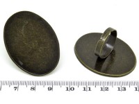 Основа (заготовка) для кольца 091 с большим сеттингом 40*30мм 18мм античная бронза (Brass)