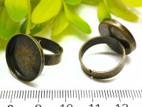 Основа (заготовка) для кольца 140 18мм с круглым сеттингом 18мм античная бронза (Brass)