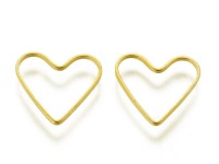 Декоративный элемент 111 Сердечко рамка контур коннектор 13,5*12*0,8мм золотистые (Brass) (10шт.)