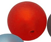 172 Бусина округлая  матовая с серебром внутри 12мм св.красная (венецианское стекло)