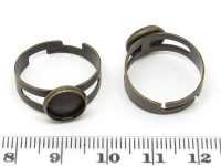 Основа (заготовка) для кольца 094 17мм с сеттингом 8мм античная бронза (Brass)