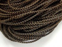 Шнур кожаный 40 натуральный плетёный круглый 2,7-3мм тёмно-коричневый (1м)