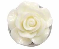 Кнопка для браслета Нуса (Noosa) 061 Роза 20мм молочная (резин и латунь)