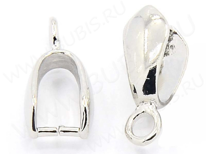 Держатель кулона 047 гладкий 14*7*5мм цвет платины (Brass)