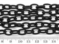 Текстильная цепочка 01 звено 12*8мм чёрная (Silk) (прим.90см)