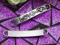 231 Коннектор "Love" вставка для браслетов 37,5*6*5мм античное серебро (литьё)