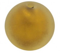 172 Бусина округлая  матовая с серебром внутри 12мм жёлтая (венецианское стекло)