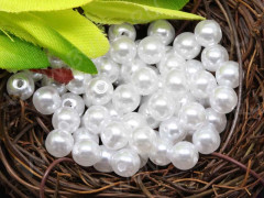 Бусина Округлая 16 &quot;Жемчуг&quot; шарик 6мм белоснежный (акрил) (100шт)