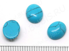Кабошон каменный 043 Овал 12*10*5мм Бирюза голубая (камни)