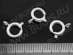 Замочек карабин №055 кольцо 13*11*2мм серебристый (Brass)
