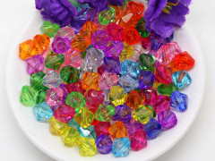 Бусины акриловые Биконусы 8мм микс прозрачный (акрил) (20шт)