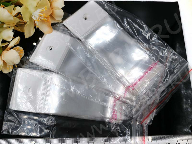 (СКИДКИ!!!) Пакет 19 с липким слоем 4*6см (+2см) прозрачный (упаковка) (50шт)