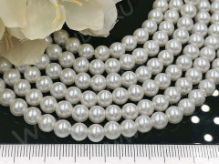 Бусина "жемчуг" 6мм белая серовато-желтоватая (стекло) (10шт.)