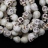 Купить (ОПТ) Бусина каменная Череп 02 Говлит синт. 10*9*7,5мм белый молочный (камни)(НИТЬ) с доставкой по России