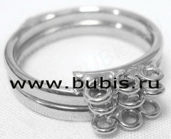Основа (заготовка) для кольца 029 19мм с 9ю петельками цвет платины (Brass)