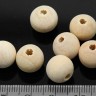 Купить Бусина Округлая 12мм натуральная неокрашенная (дерево) (10шт.) с доставкой по России
