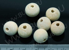 Бусина Округлая 12мм натуральная неокрашенная (дерево) (10шт.)