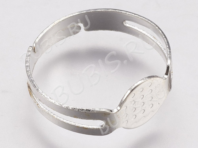 Основа (заготовка) для кольца 085 17мм со сплошной платформой 8мм серебристая (Iron)