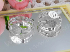 Основа (заготовка) для кольца 085 17мм со сплошной платформой 8мм серебристая (Iron)