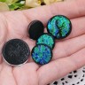 Купить Кабошон Фьюзинг 022 Круглый 14-23мм Дихроик на черном Зеленый с синим Рельеф UBG с доставкой по России